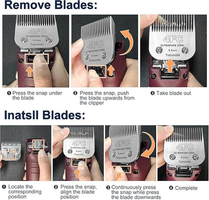 Clipper Blades Pet Grooming Clipper Replacement Blades Detachable Blade Compatible with andis/wahl/Oster Dog Clippers (2 * 10+30+4FC+5FC+7FC)
