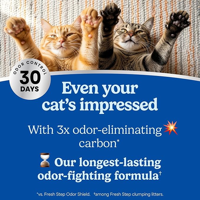 Fresh Step Heavy Duty Odor Block Advanced Multi Cat Clumping Litter with Febreze, 17.5 lb (Package May Vary)