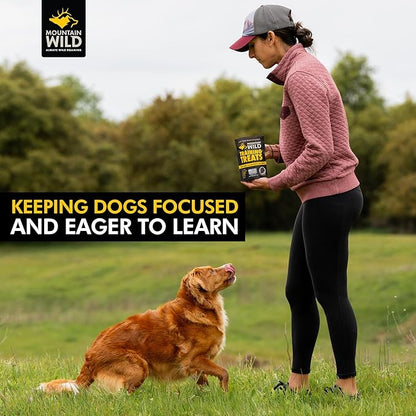MOUNTAIN WILD Training Treats for Dogs & Puppies – Elk & Venison Protein Puppy & Dog Treat – High Value, All-Natural, No Fillers, Grain-Free, No Artificial Preservatives – 4oz, 2 Bags