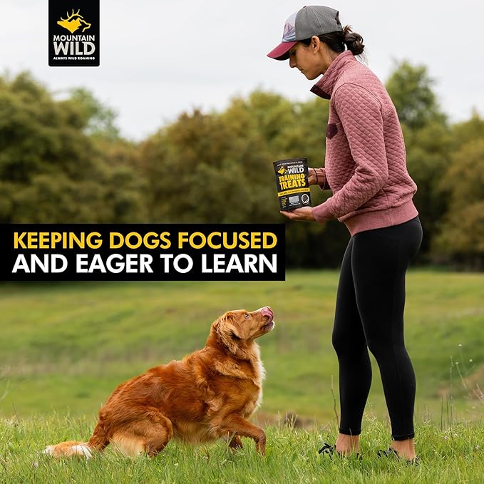 MOUNTAIN WILD Training Treats for Dogs & Puppies – Elk & Venison Protein Puppy & Dog Treat – High Value, All-Natural, No Fillers, Grain-Free, No Artificial Preservatives – 4oz, 3 Bags