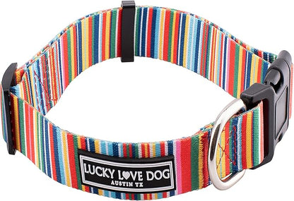 Lucky Love Dog - Adjustable Dog Collar with Easy Click Buckle for Small Ones, Durable, & Comfortable for Male & Female Dogs, Pet Collar for Puppies & Adult Dogs - Hippie, XS