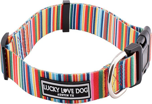 Lucky Love Dog - Adjustable Dog Collar with Easy Click Buckle for Small Ones, Durable, & Comfortable for Male & Female Dogs, Pet Collar for Puppies & Adult Dogs - Hippie, XS