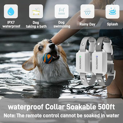 CASMINTON Shock Collar for 2Dogs [CRS01Pro]126 Training Levels, 4 Powerful Modes With 2.8-inch LCD high-definition display100% Safe Training Collar for Large Medium Small Dogs IPX7 Waterproof E Collar