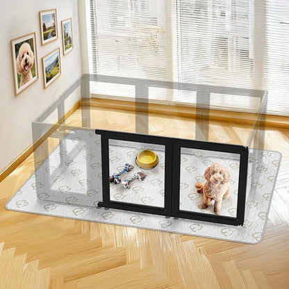 FXW AuraSpace Acrylic Indoor Dog Playpen for Small Dogs, 24 inch, 2 Panels, Black