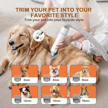 Ozumek Dog Grooming Vacuum, Dog Grooming Kit with Pet Clipper Nail Grinder, 6 Pet Grooming Tools (Mushroom)