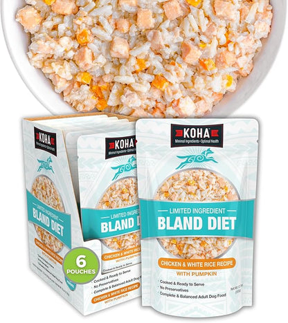 Bland Diet for Dogs: Limited Ingredient Wet Bland Diet Chicken & White Rice Recipe for Dogs