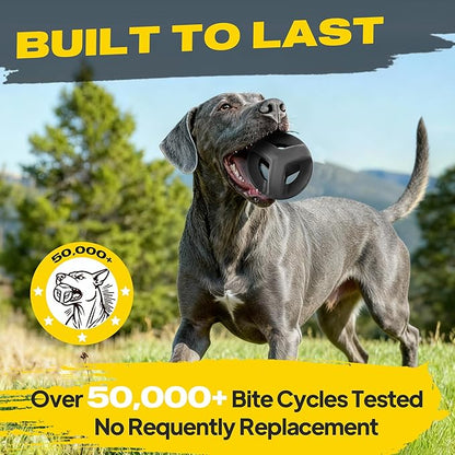 Fida Natural Rubber Dog Balls for Aggressive Chewers, Durable Dog Chew Toys for Large Dogs, Interactive Fetch & Tug of War Toys for Medium Large Breed Non-Toxic Dish Washable,4.5 * 4.5"