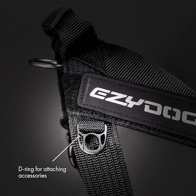 EzyDog Express Dog Harness - Adjustable Dog Harness for Large, Medium, and Small Dogs with Padded Ergonomic Anti-Chafing Design, Grip Handle, & Easy Side Buckle (Gray, XL)