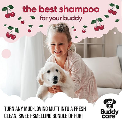 Black Cherry Dog Shampoo by Buddycare | Deep Cleansing Shampoo for Dogs | Black Cherry Scented | with Aloe Vera and Pro Vitamin B5 (169.07oz)
