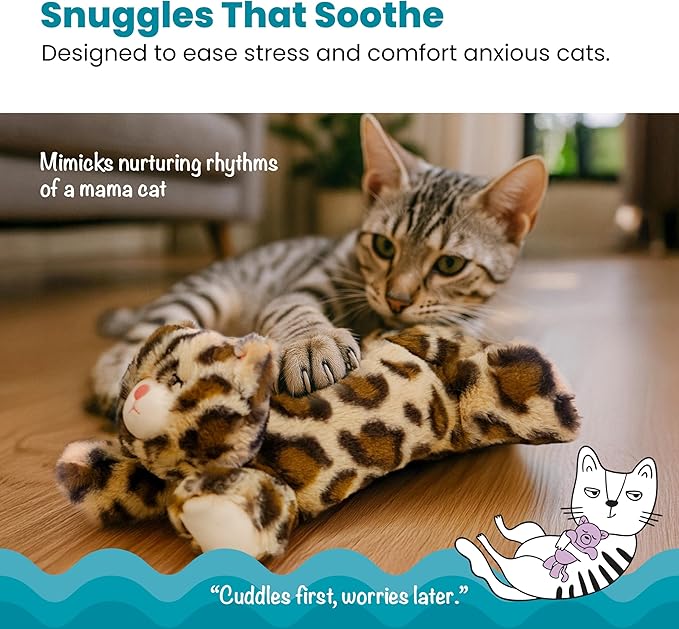 Catstages Calming Kitty Pal Cat Toy - Plush with Purring, Heartbeat, Warmth & Vibration for Anxiety Relief in Kittens and Cats