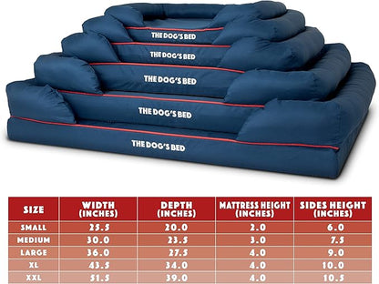 The Dog’s Bed, XL Oxford Blue, Memory Foam, Pain Relief: Arthritis, Hip & Elbow Dysplasia, Post Surgery, Lameness, Supportive, Calming, Waterproof Washable Cover, Veterinary Approved