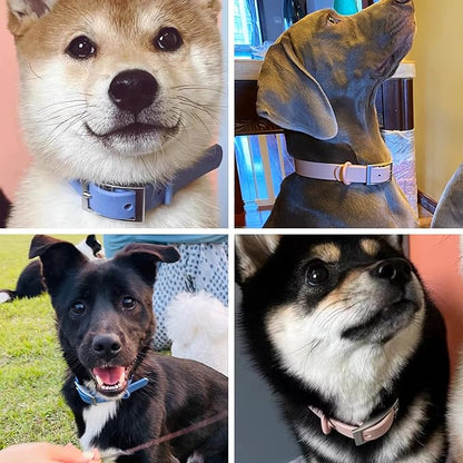 ZALER Waterproof Dog Collar, Adjustable Odor Proof Dog Collars Easy to Clean, Soft Comfortable Pet Collars for Large, Medium Small Dogs (Moonstone Blue, S(Length:8.6''-12.6''; Width:0.75''))