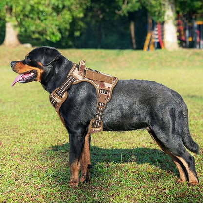 Beebiepet Heavy Duty Tactical Dog Harness for Large Dogs, No Pull Adjustable Pet Harness Reflective Service Training Easy Control Pet Vest Military K9 Working Dog Harnesses- Large, Desert Camo