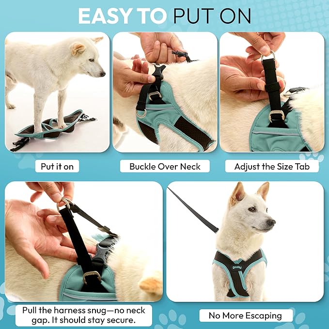 Gooby Escape Free Easy Fit X Step in Dog Harness - Seattle Blue, X-Large