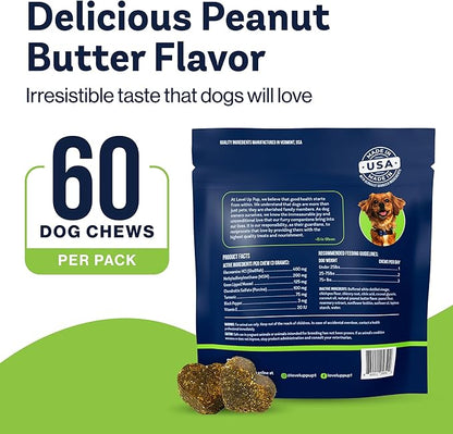 LVL Up Pup Dog Joint Supplement for Senior Dogs – Hip & Joint Supplement for Dogs with Glucosamine, Chondroitin, MSM – Dog Supplement for Large Breed – Joint Health Chews