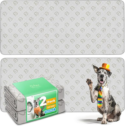 FXW Washable Pee Pads for Dogs, Leak-Proof & Non-Slip, Specifically Designed for FXW Rollick/Homeplus 32/40/45inch 8 Panels Dog Playpen, 43" x 98" Rectangle, Khaki, 2 Packs
