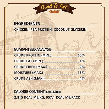 Gootoe Dog Treats, Chicken Jerky for Dogs - Premium Dog Training Treats; High-Protein, Gluten-Free, Hypoallergenic, Grain-Free, Chicken Roll, 12 oz
