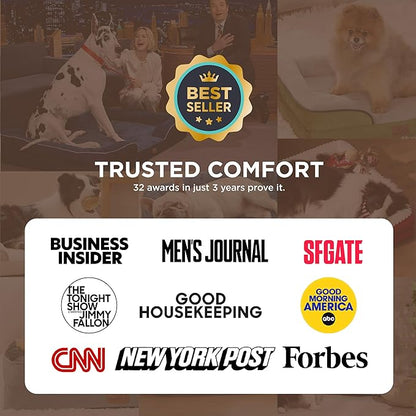 Bedsure Self Warming Orthopedic Dog Bed Medium Size Dogs - Washable Medium Dog Bed Waterproof, Comfort Pet Couch with Removable Cover, Pets Sofa with Nonskid Bottom, Brown, Non-Electric