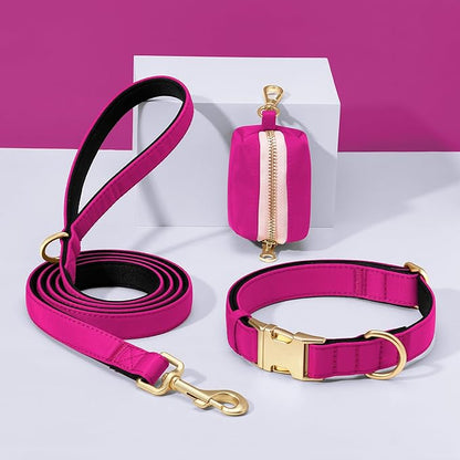 Didog Soft Padded Dog Collars for Small Dogs, Colorful and Durable Dog Collar with Quick Release Buckle, Light and Breathable for Daily Walking, Rose Purple, S