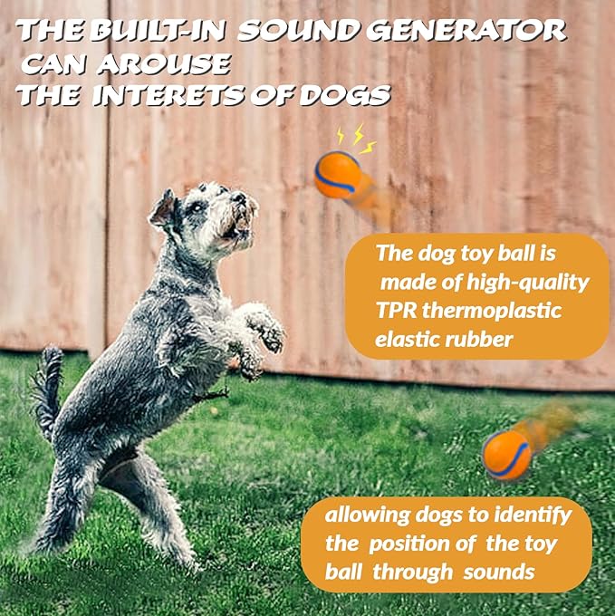 FCCUM Dog Toy Ball,Rubber Sound-Producing Toy Ball, with a Groove Design That is Resistant to Bites, Has a High Bounce, Dog Training Interactive Pet Toy, Relieving Pet Anxiety（Large Size）