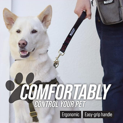 Leashboss Short Dog Leash for Dog Training | Padded Traffic Handle Short Leash for Dog Training, Total Comfort when Dog Walking | Traffic Leash for Dogs Large, Medium, Small | Short Nylon Dog Lead