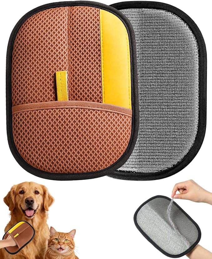 Pet Hair Removal Glove, Upgraded Thickened Pet Hair Remover Glove for Cats & Dogs, Reusable Powerful Cat Grooming Gloves, Pet Hair Remover Tool for Clothing, Couch, Furniture, Car Seats