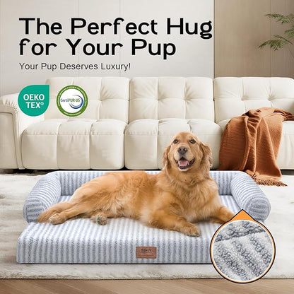 Orthopedic Waterproof Dog Bed for Extra Large Dog Sofa Comfy Pet Bed with Washable Removable Cover & Non-Slip Bottom