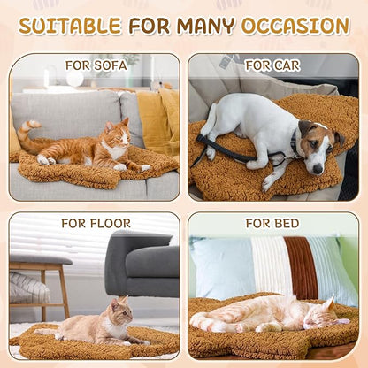 BrightRow 3 Pack Self Warming Pet Bed Leaf Shape Self Heating Cat Dog Mat Washable Thermal Sleeping Pad for Indoor Outdoor Hedgehog, Bunny, Sugar Glider, Rat, Chinchilla(Orange,Large-19 x29)