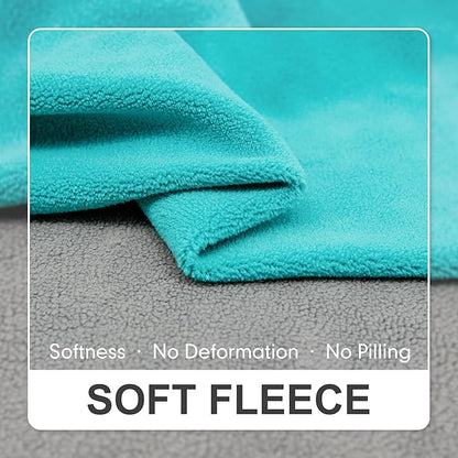 cyeollo 2 Pack Small Dog Sweater Stretchy Fleece Sweatshirt Boy Doggie Sweatshirt with Reflective Stripe Pullover Dog Clothes Pet Sweaters Turquoise & Grey
