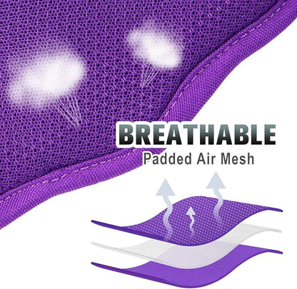 BARKBAY No Pull Dog Harness Large Reflective Dog Harness with Front Clip and Easy Control Handle for Walking Training Running with ID tag Pocket(Purple,M)