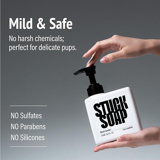 STUCK SOAP Vegan Dog Shampoo Premium K-Beauty Inspired Gentle Dog Shampoo for Sensitive Skin with Green Tea, Camellia Oil & Centella Asiatica, Elegantly Scented, Natural Pet Wash (Silent Grove)