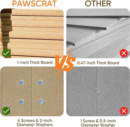 PAWSCRAT Cat Scratching Post 32 Inch High, 5.5 Inch Large Diameter Natural Sisal Cat Scratch Post, Scratch-Resistant and Durable Tall Cat Scratcher for Indoor Cats, Protect Your Furniture, Beige