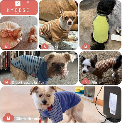 KYEESE 3Pack Small Dog Sweater, Soft Puppy Sweatshirt Pullover Stretchy Dog Sweater for Small Dogs Girl Boy, Lightweight Fleece Cat Shirt Pet Clothes with Sleeves, S