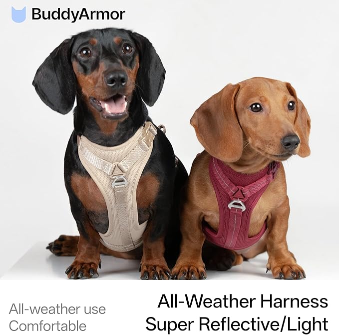 All-Weather No Pull Dog Harness Reflective Vest Harness QR Code Anti-Lost Adjustable Quick-Release Buckle Soft Padded Breathable Harness for Small Medium Large Dog (Light-Olive, S)