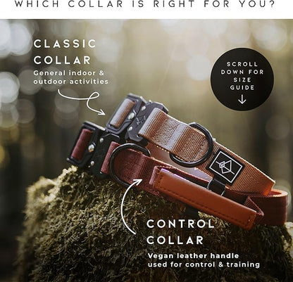 Made to ROAM Premium Explorer Control Collar - Adjustable Heavy Duty Nylon Dog Collar with Quick-Release Metal Buckle and Handle (Nevada Evening, Control Size 5)