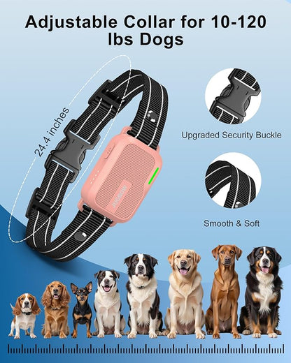 Jugbow Dog Shock Collar - 4500FT Dog Training Collar with Remote, IPX8 Waterproof Electric Dog Collar with 4 Training Modes, Security Lock, Rechargeable eCollar for 10-120lbs Dogs(Pink)
