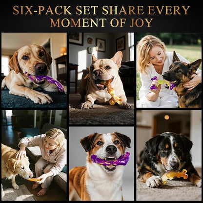 Frienhund 6 Pack Indestructible Dog Toys for Aggressive Chewers, Durable Nylon Bone for Large Dogs, Dog Toy for Aggressive Chewer Large Breed, A Mixed Special Edition Set