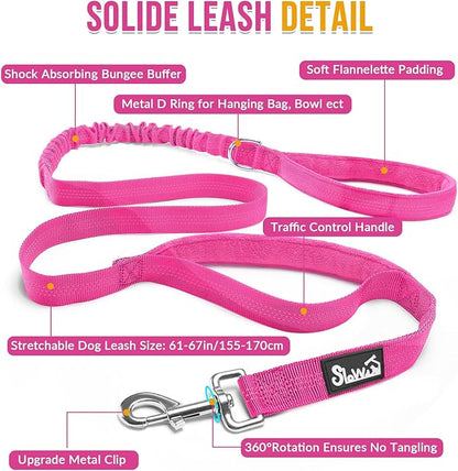 Lukovee No Pull Dog Harness & Leash Set - Heavy Duty Dog Vest Harness with Soft Padded for Medium Large Dogs, Adjustable Reflective Tactical Pet Harness for Easy Walk and Training (M, FU)