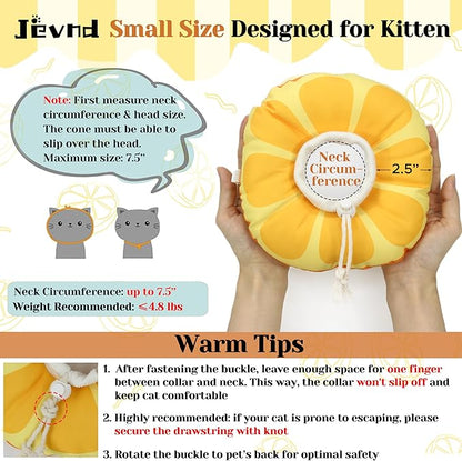 Jevnd Kitten Cones After Surgery 0-6 Months, Donut Extra Small Kitten Cone Collar Soft to Stop Licking Neck, Elizabethan Kittens e Collar for Recovery, xs Small Cat Cone Spray, Pet Soft Cone for Cats