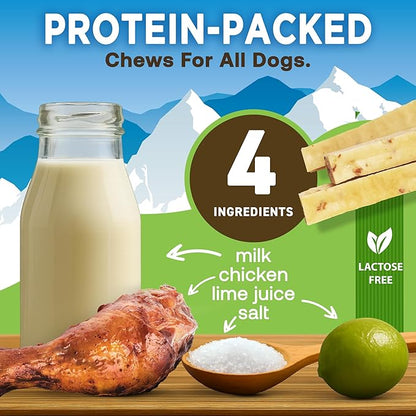 EcoKind Premium Gold Yak Cheese Himalayan Dog Chews, Dog Treats Large Breed, All Natural, High Protein Dog Chew, Chicken, Large - 5 Chews