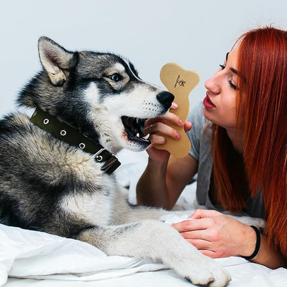 Wildfang® Leather Dog Toy, Large – Soft Dog Chew Toys for Gentle Chewers, Puppies, Senior or Older Dogs with Sensitive Teeth – Non-Toxic, Stuffless, 5mm Leather Bone for Dogs Over 33 lbs, Pack of 1
