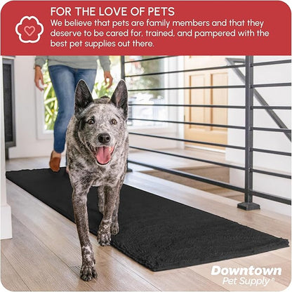My Doggy Place Dog Mud Mat, 96" x 24" Charcoal – Thick Microfiber Entry Rug for Snow, Mud & Salt – Absorbent, Quick-Dry, Washer-Safe & Non-Slip, XX-Large