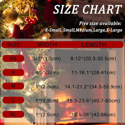Xmas Dog Collars - Pink Christmas Tree & Santa Dog Collar with Gingerbread- Comfortable, Stylish Pet Collars with Quick Release Buckle for Christmas S