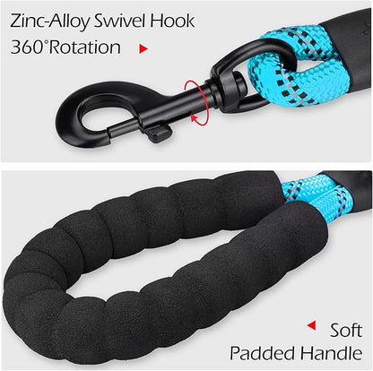 PoyPet Dog Harness and Leash Combo, Escape Proof No Pull Vest Harness, with 5 Feet Leash, Reflective Adjustable Soft Padded Pet Harness with Handle for Small to Large Dogs(Blue,S)