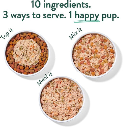 Portland Pet Food Company Fresh Dog Food Pouches - Human-Grade Toppers Wet Pet Meal & Mixers - Small & Large Breed Puppy & Senior Dogs - Gluten-Free, Limited Ingredient Rosie’s Beef N' Rice - 8 Pack