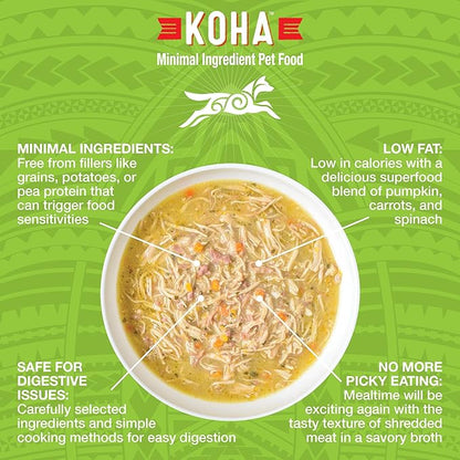 KOHA Pure Shreds Chicken and Duck Entrée for Dogs, 12.5oz Cans (Pack of 12)