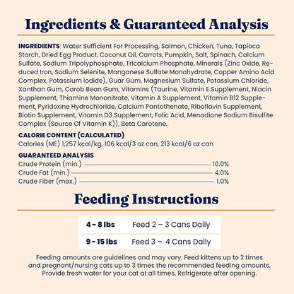 Solid Gold Wet Cat Food Pate in Coconut Oil - Healthy Canned Cat Food Pate w/Real Salmon, Omega Fatty Acids, Vitamins & Minerals - Grain Free & Gluten Free Canned Meals for Cats & Kittens - 24ct/3oz