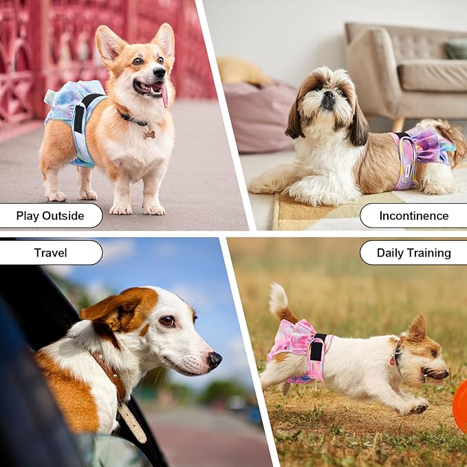 Reusable Dog Diapers Female Washable, Premium Doggie Diaper for Dogs, Pack of 3, Highly Absorbent Extra Extra Large Dog Diaper for Heat, Incontinence and Puppy Training(XXL)