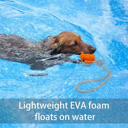 Floating Foam Dog Ball On a Rope Dog Toy, Tug Ball Toy for Small Medium Large Dogs