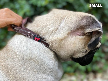 Tuff Pupper Heavy Duty Dog Collar with Handle | Ballistic Nylon Heavy Duty Collar | Padded Reflective Dog Collar with Adjustable Stainless Steel Hardware | Convenient Sizing for All Breeds